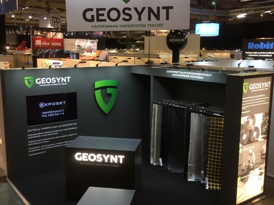 Geosynt messuosasto FinnMATERIA 2018 Jyväskylä, Pavilijonki